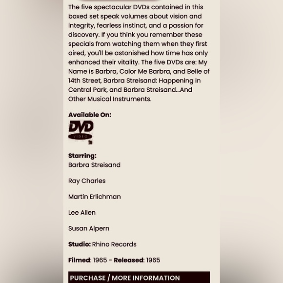 New RePackaged Barbara Streisand Red Box Collection Set, The Television Series - Picture 7 of 7